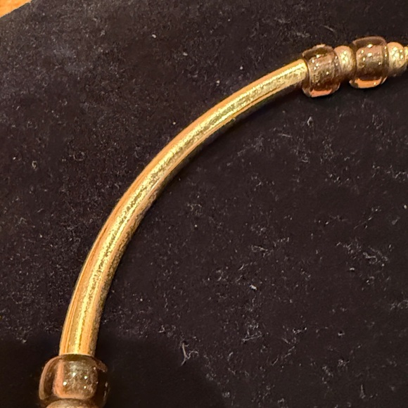 Brown and Gold Toned Mixed Material Choker Necklace - Picture 7 of 14